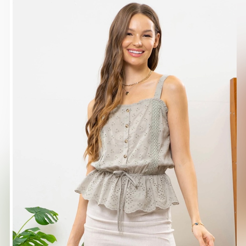 Small sage tank top